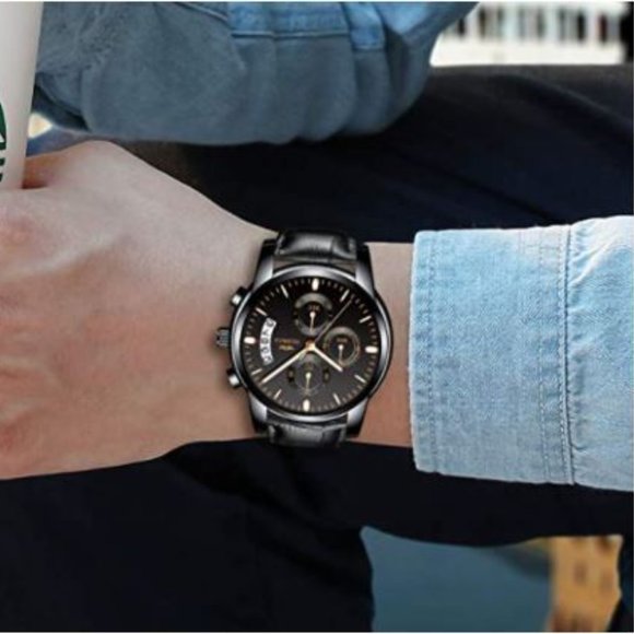 High Quality Leather Men's Chronograph Watch - Picture 5 of 7